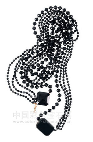 黑色串珠项链,中国彩色宝石网