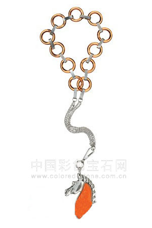 马头装饰项链,中国彩色宝石网