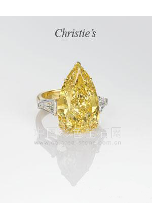 佳士得、拍卖、珠宝，黄钻戒指,christie