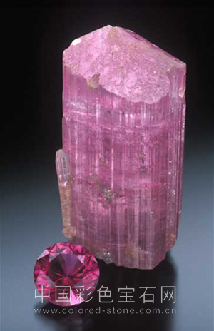 红碧玺,Rubellite,天然,中国彩色宝石网