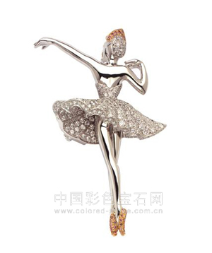Pulcinell ballerina clip刻划出芭蕾女伶的曼妙舞姿和飘逸的裙摆，细致动人。