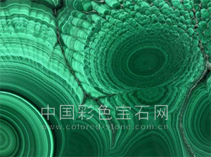 放大镜下孔雀石美丽的花纹